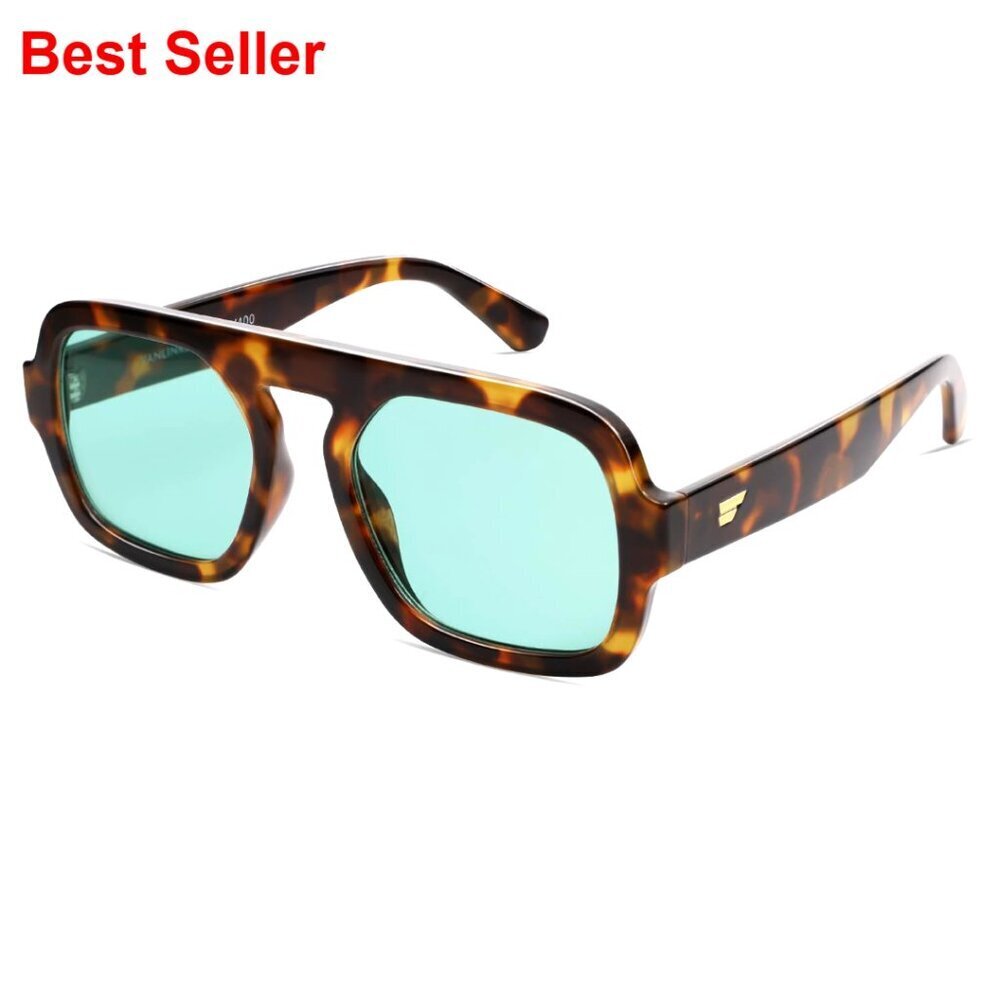 Oversized Retro Square Aviator Sunglasses UV400 Protection 70s Vintage